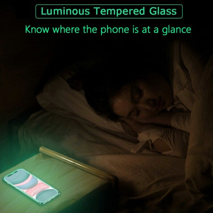 Full Cover Luminous Tempered Glass Iphone Screen Protector	