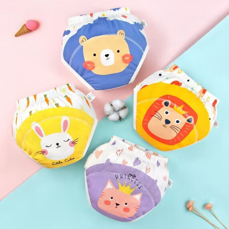 4-pack Cute Animals Cotton Unisex Kids Underwear Set	