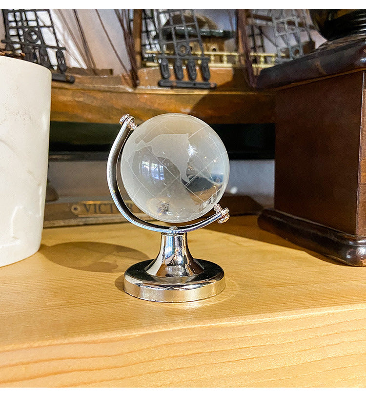 Crystal Transparent Miniature Glass Earth Globe	