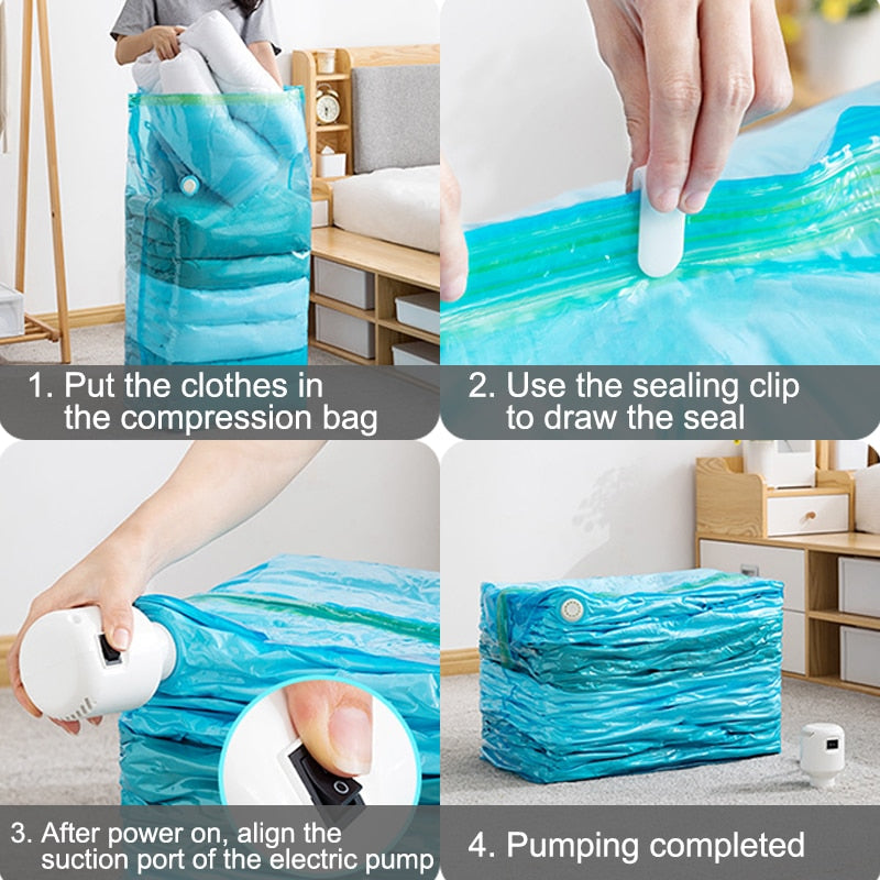 		Space Saver Storage Bag Automatic Vacuum Pump	