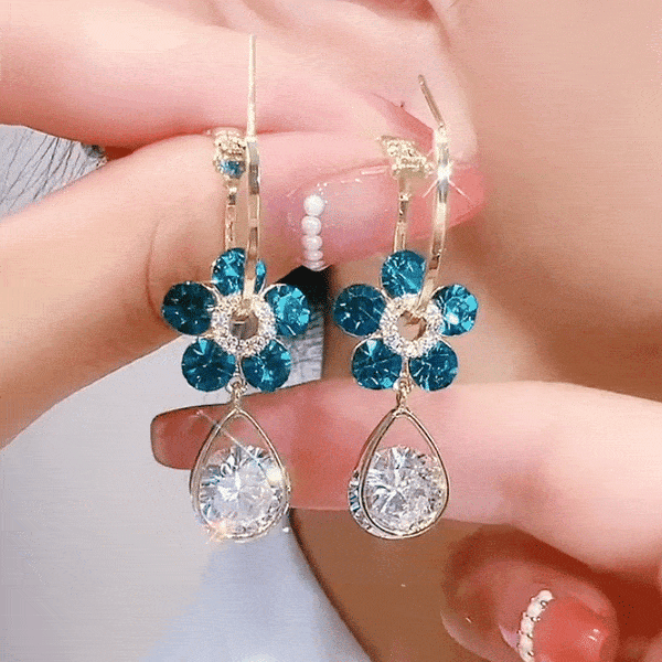 Fashion Flower-crystal Earrings