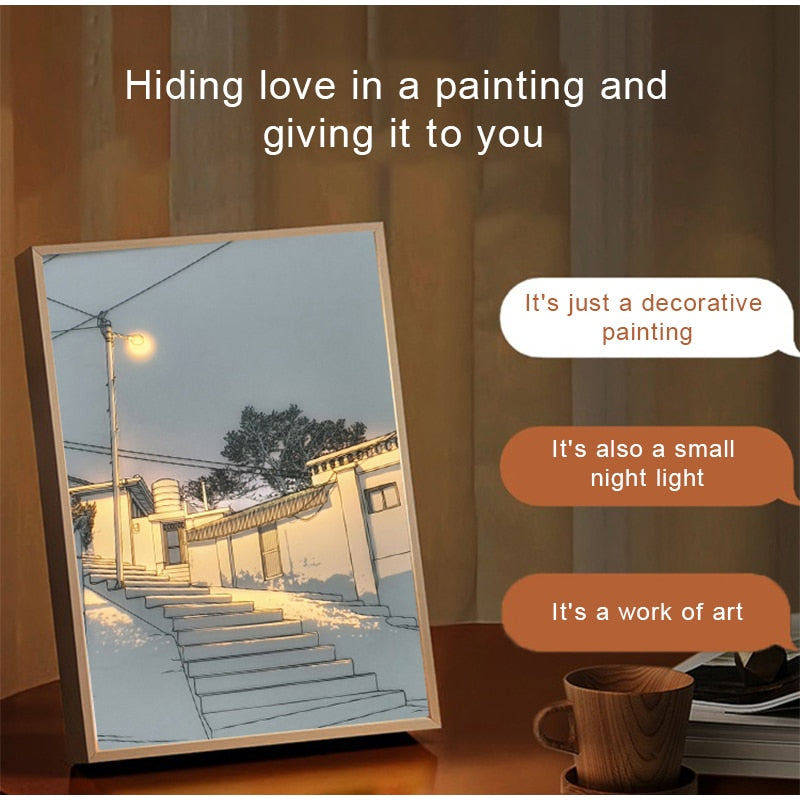 2d Painting Art Creative Led-lamp