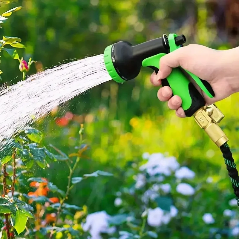 Expandable Garden Hose With 10-function Spray Nozzle - 25 Ft