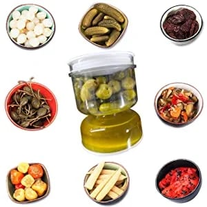 Pickle And Olives Jar Container With Strainer