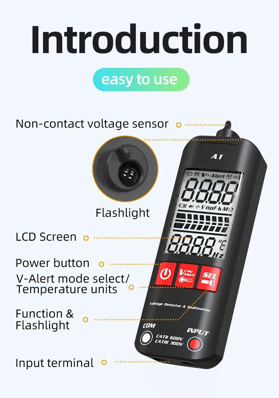 A1 Fully Automatic Anti-burn Intelligent Digital Multimeter