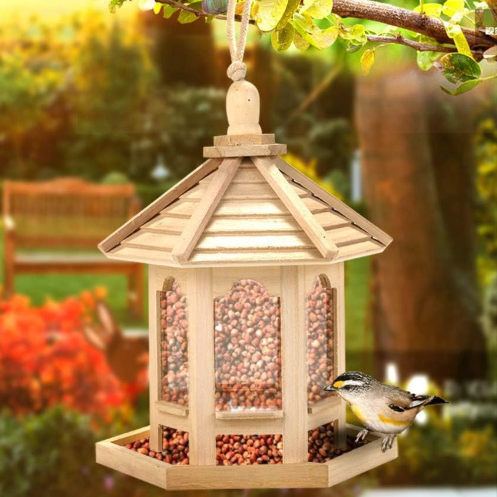 Wooden Transparent Household Bird Feeder