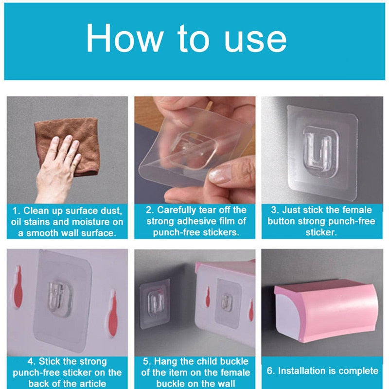 Double-sided Adhesive Punch-free Strong Wall Hook