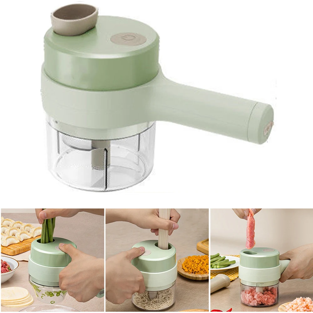 Garlic Grinder, Masher Onion Chopper - 4 In 1 Multi-function Cordless Food Processor
