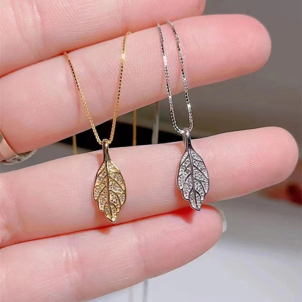 		Nature Sparkle Tree Leaf Pendant Necklace	