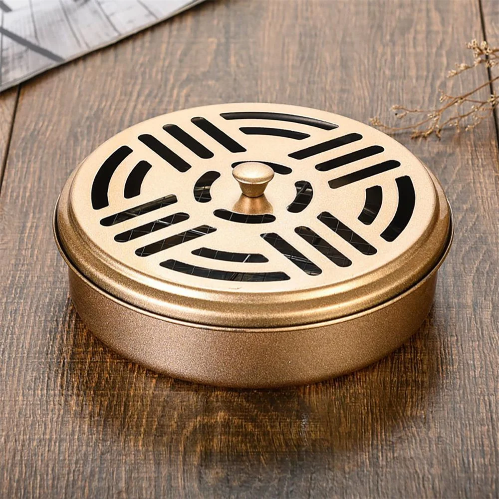 2 Packs Summer Mosquito Coil Holder Mosquito Coil Box With Cover Ash Tray Mosquito Coil Tray
