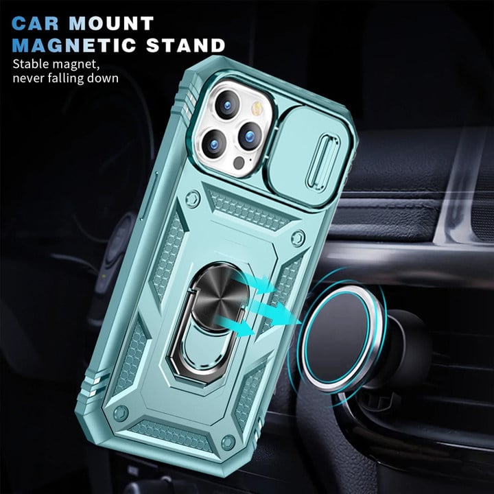 Magnetic Car Finger Ring 3-in-1 Phone Case