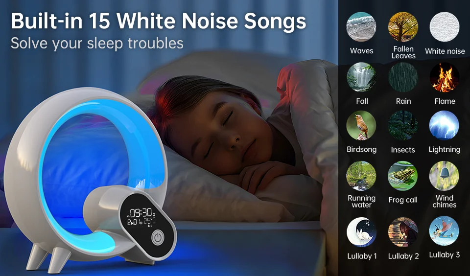 Aromatherapy Diffuser Bluetooth Soothing Sounds Night Light Lamp