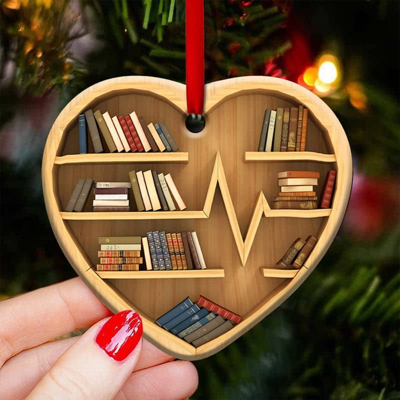 Privilegerom Book Lovers Heart Ornament