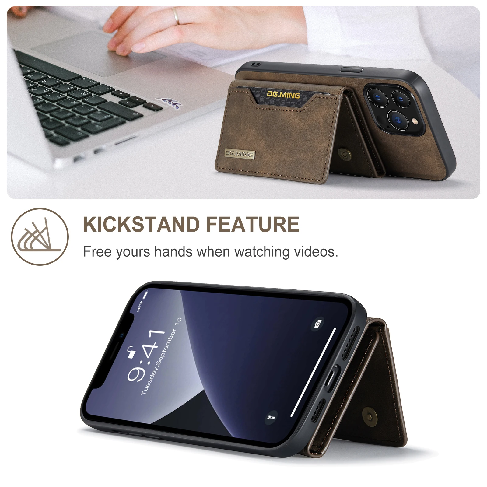 2 In 1 Detachable Leather Wallet Case For Iphone