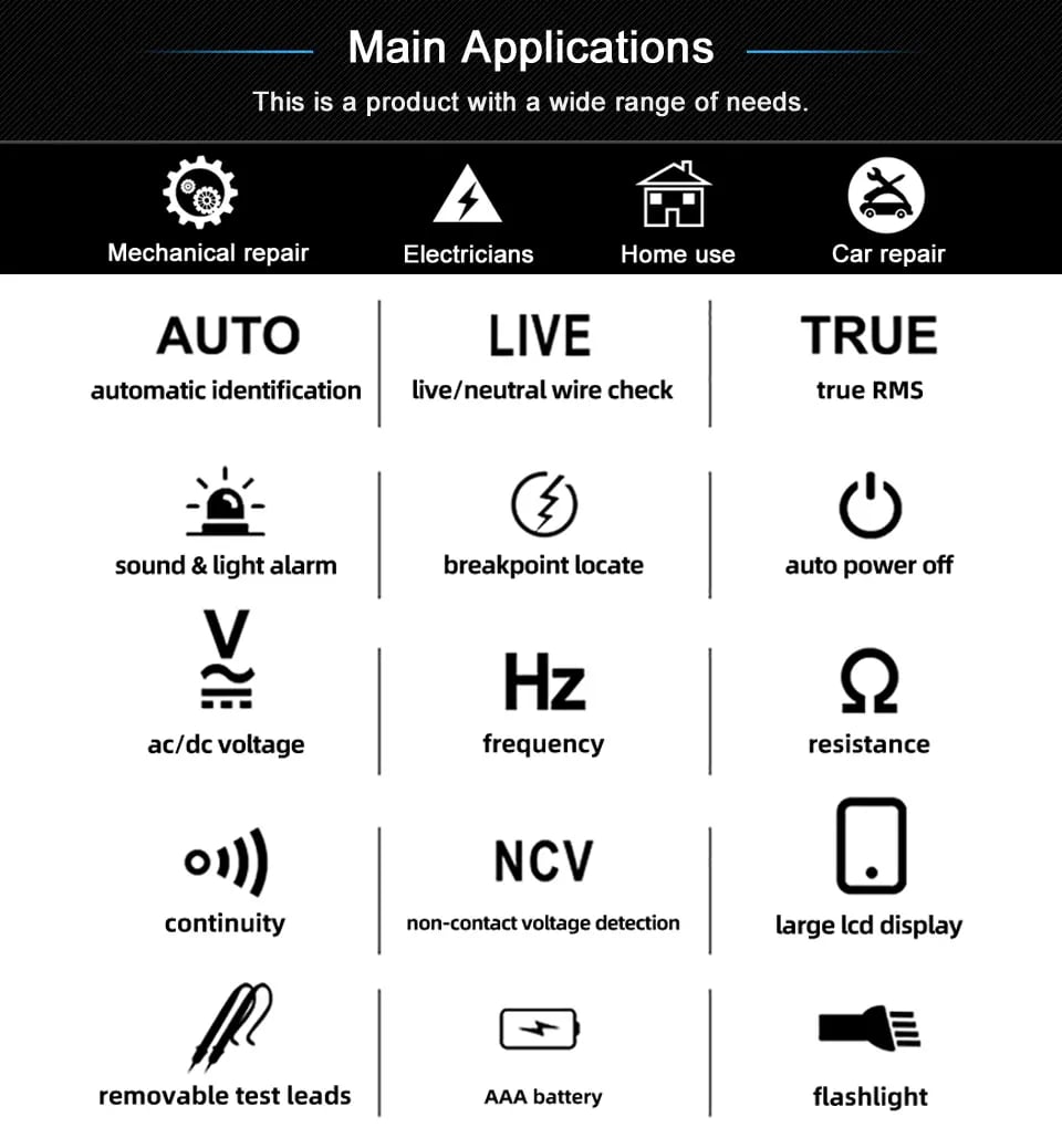 A1 Fully Automatic Anti-burn Intelligent Digital Multimeter