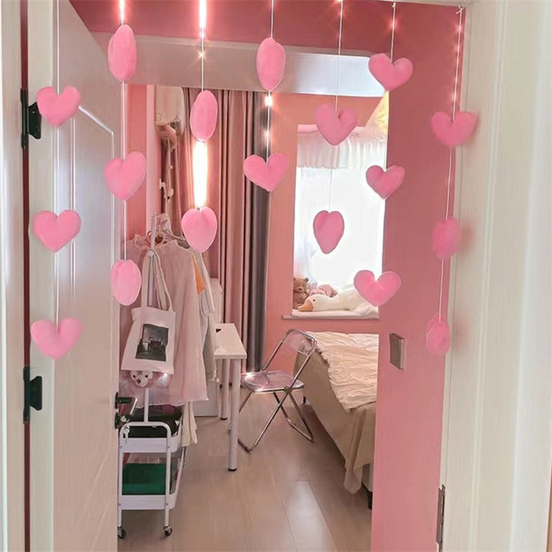 Cute Hanging Pink Heart Doorway Decor