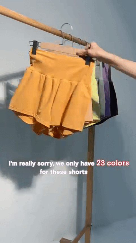 High Waisted 2-in-1 Yoga Shorts With Back And Side Pockets