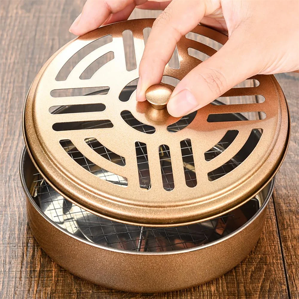 2 Packs Summer Mosquito Coil Holder Mosquito Coil Box With Cover Ash Tray Mosquito Coil Tray