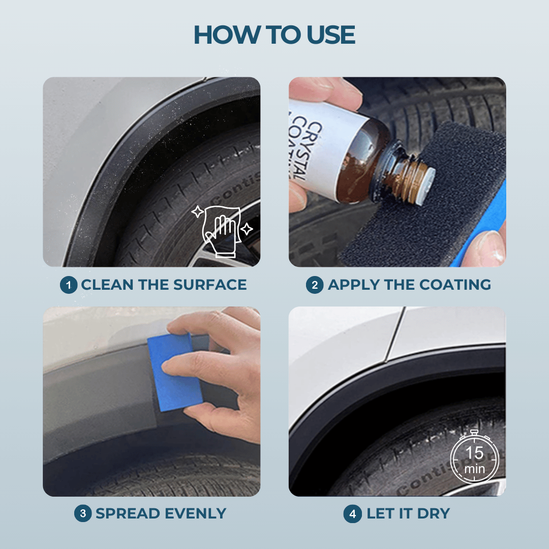 Autoglow – Car Trim Restoration Crystal Coating + Applicator Sponge