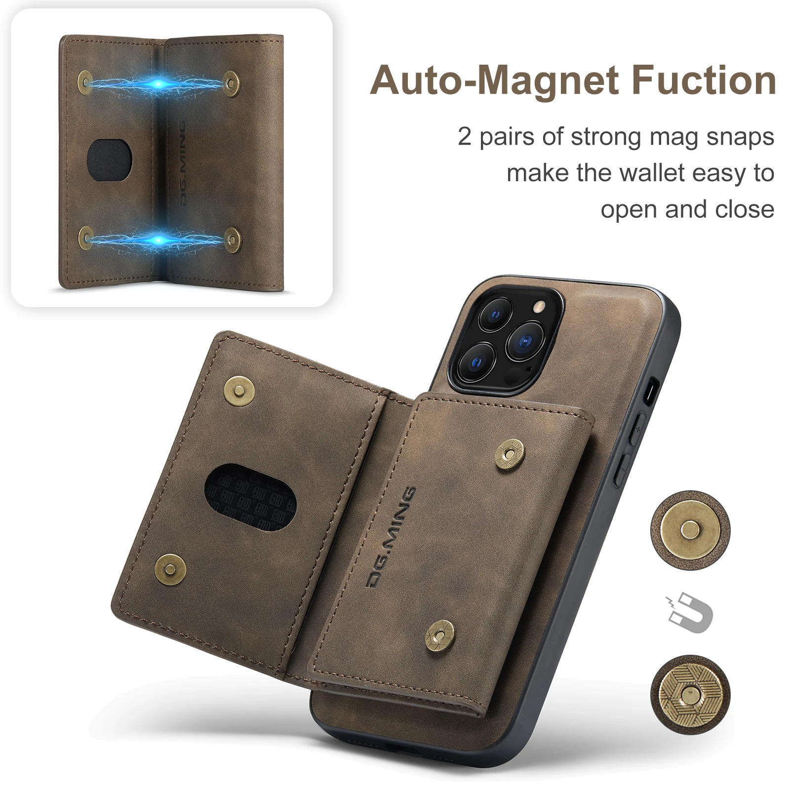2 In 1 Detachable Leather Wallet Case For Iphone