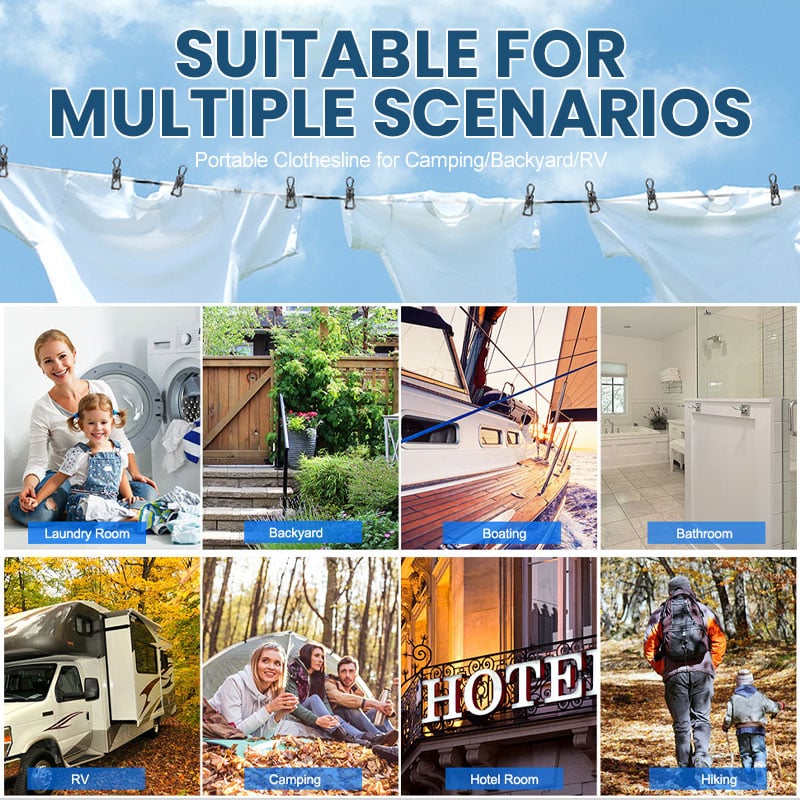 2023 New Year Sale – Portable Clothesline For Camping/backyard/rv