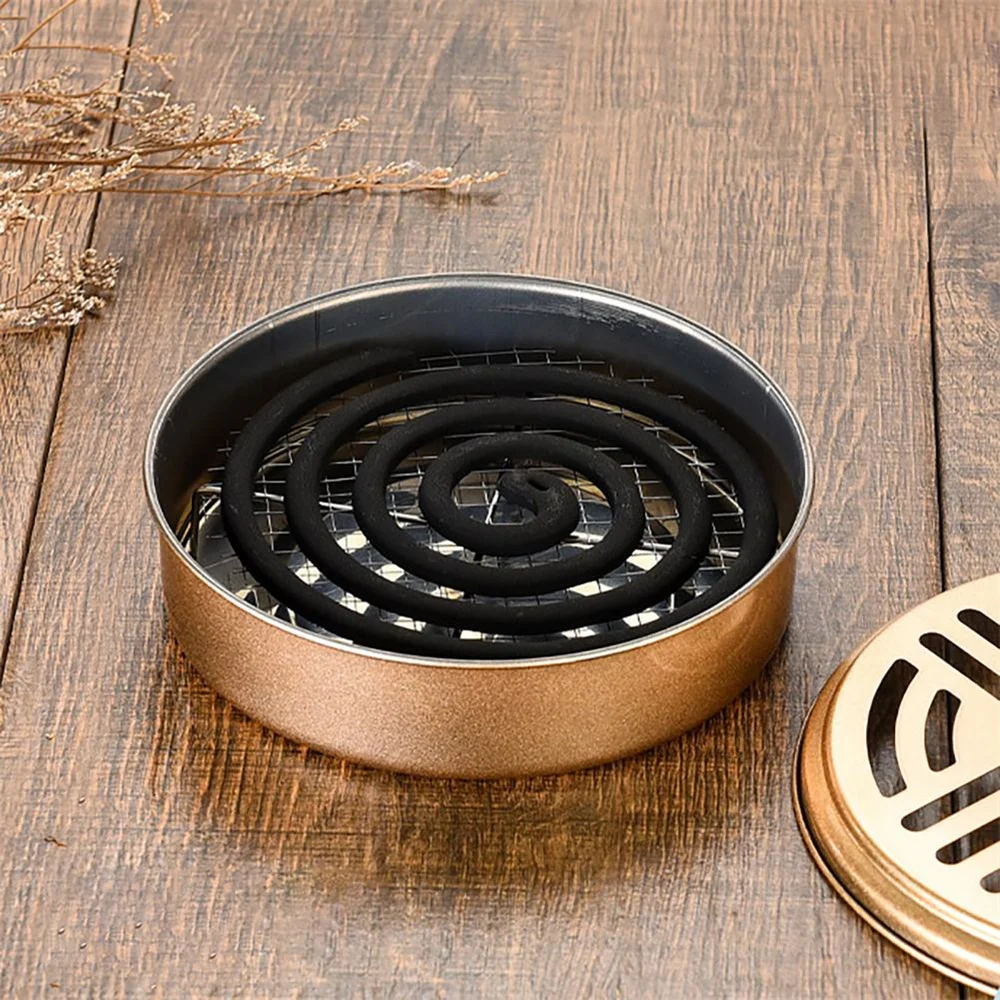 2 Packs Summer Mosquito Coil Holder Mosquito Coil Box With Cover Ash Tray Mosquito Coil Tray