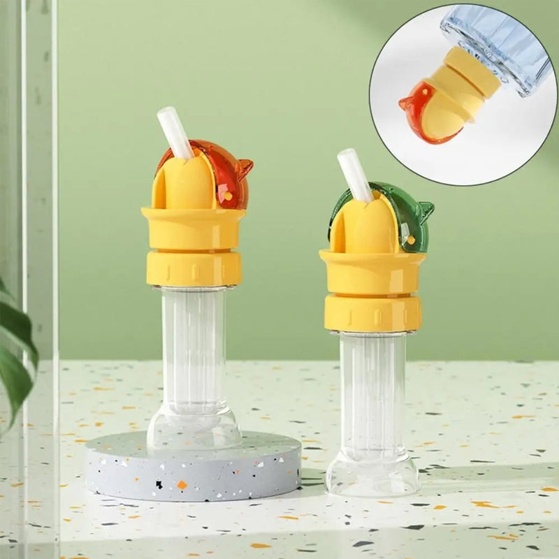 2-pack Reusable Children Beverage Water Bottle Straw Lid
