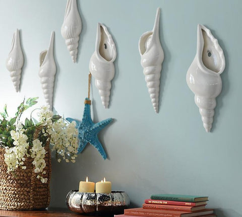 3d Conch Mural Flower Vase