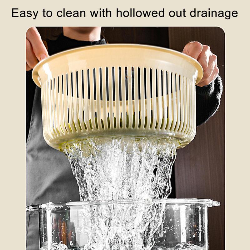 		Manual Spin Vegetable Drainer Basket	