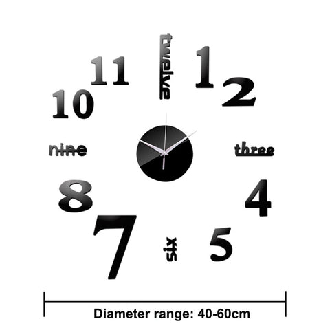 3d Diy Sticker Wall Clock