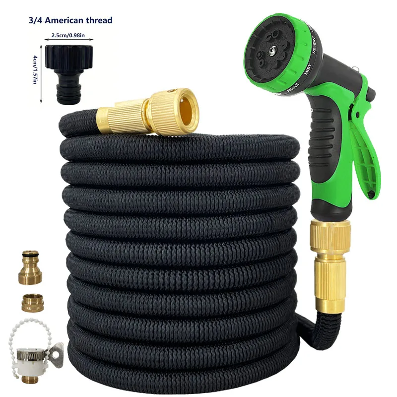 Expandable Garden Hose With 10-function Spray Nozzle - 25 Ft