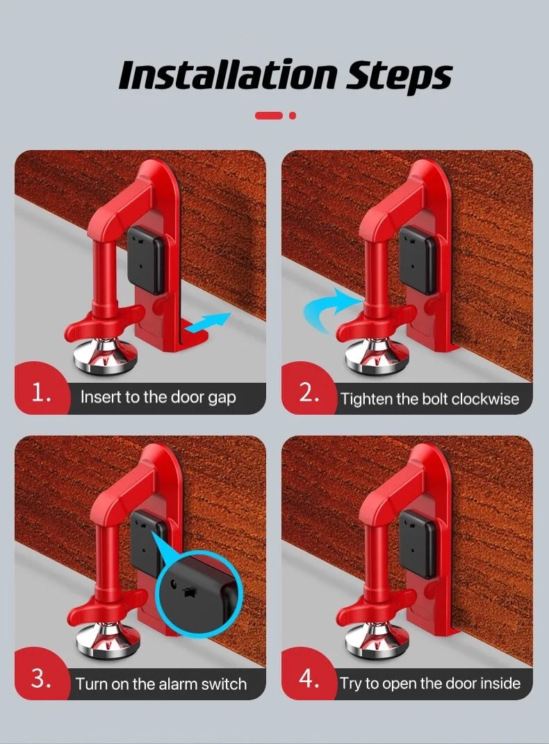 Strong Anti-theft Travel Metal Door Stopper Alarm