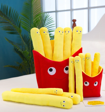 3d Burger Fries Plush Toy Pillow