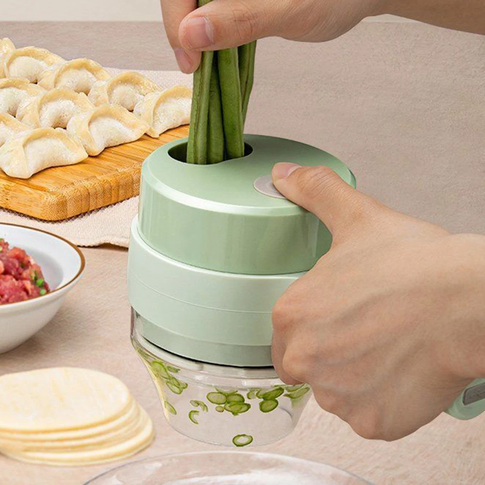 Garlic Grinder, Masher Onion Chopper - 4 In 1 Multi-function Cordless Food Processor