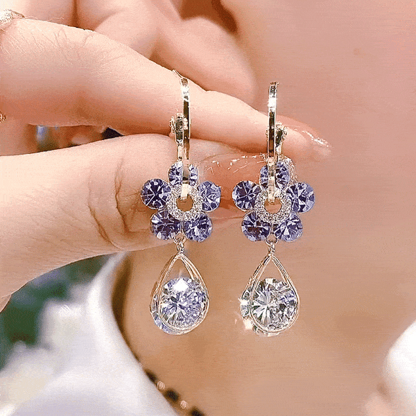 Fashion Flower-crystal Earrings