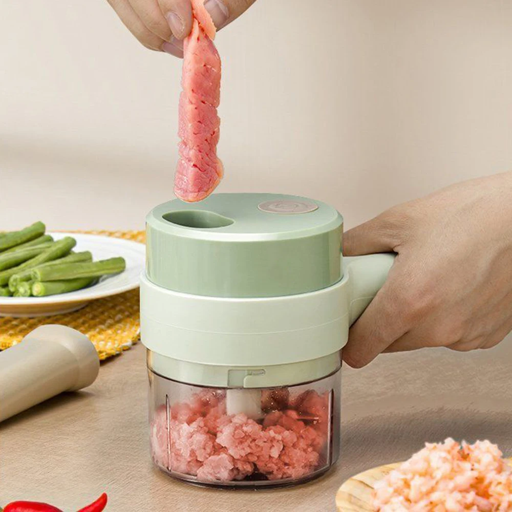 Garlic Grinder, Masher Onion Chopper - 4 In 1 Multi-function Cordless Food Processor