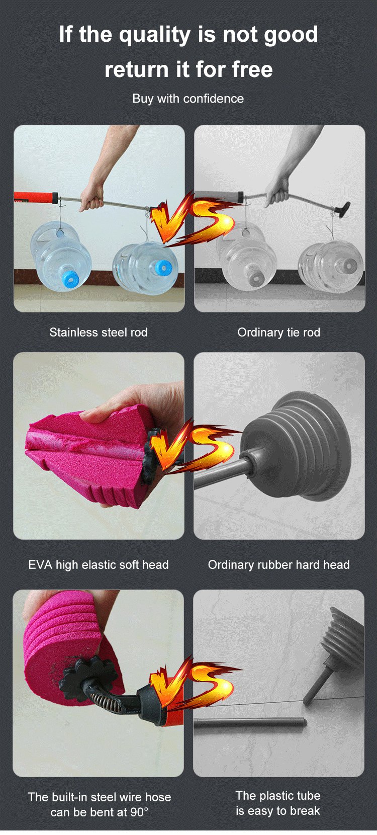 New Year Special Sale 49% Off – Household High-pressure Manual Toilet Drain Pipe Unblocker