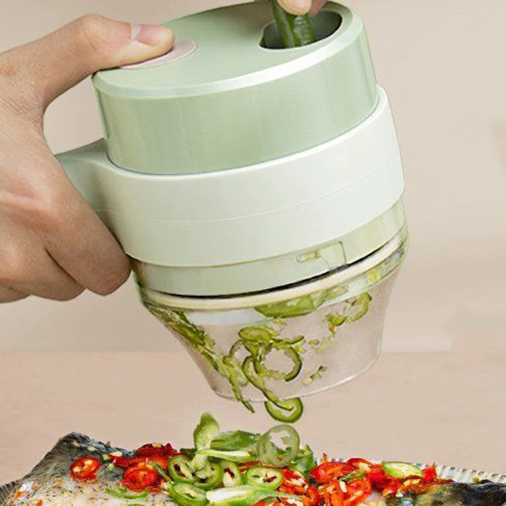Garlic Grinder, Masher Onion Chopper - 4 In 1 Multi-function Cordless Food Processor