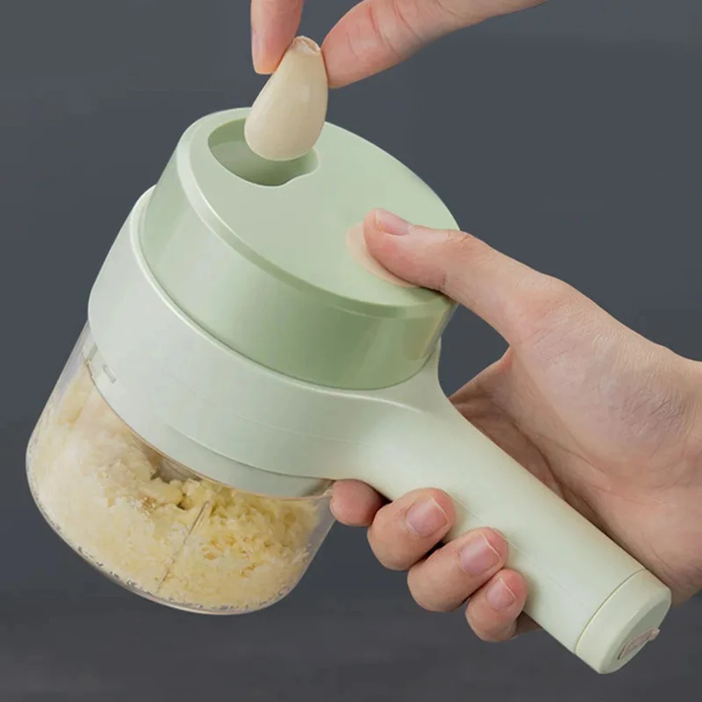 Garlic Grinder, Masher Onion Chopper - 4 In 1 Multi-function Cordless Food Processor