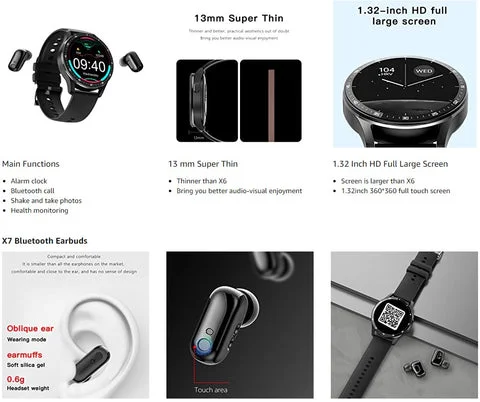 2 In 1 Smartwatch With Earphones