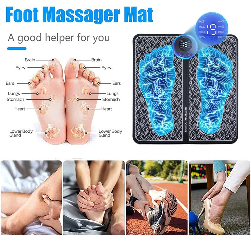 Remote Ems Foot Massager Pad Portable