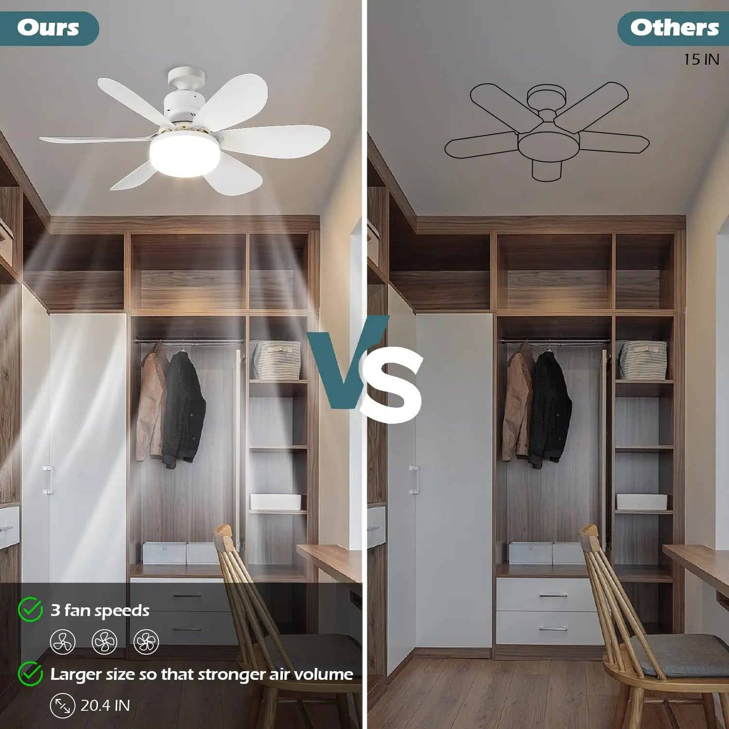 Silent Electric Ceiling Fan-lamp With Remote Control