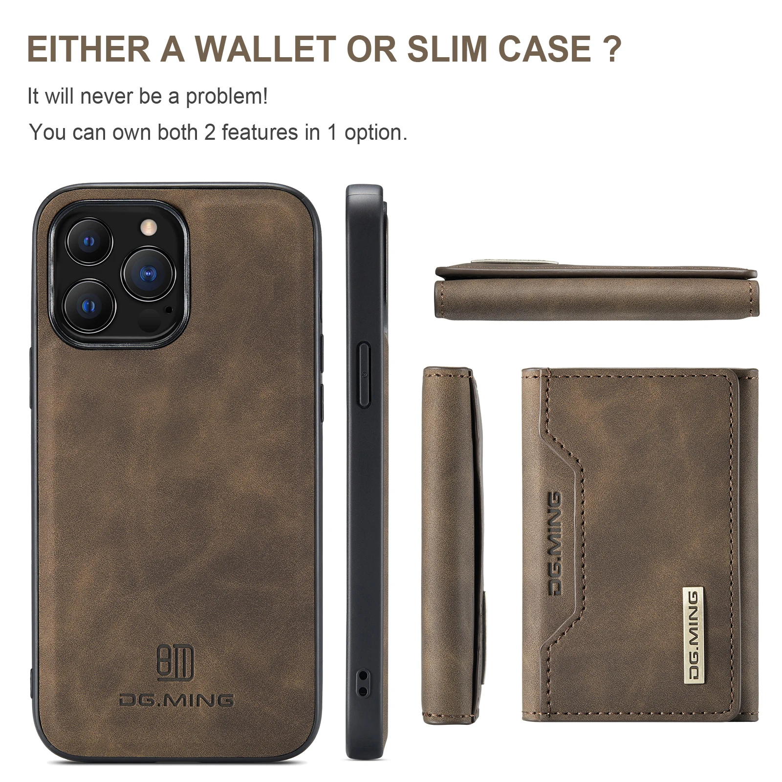2 In 1 Detachable Leather Wallet Case For Iphone