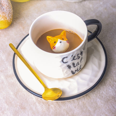3d Cute Pet Ceramic Mug
