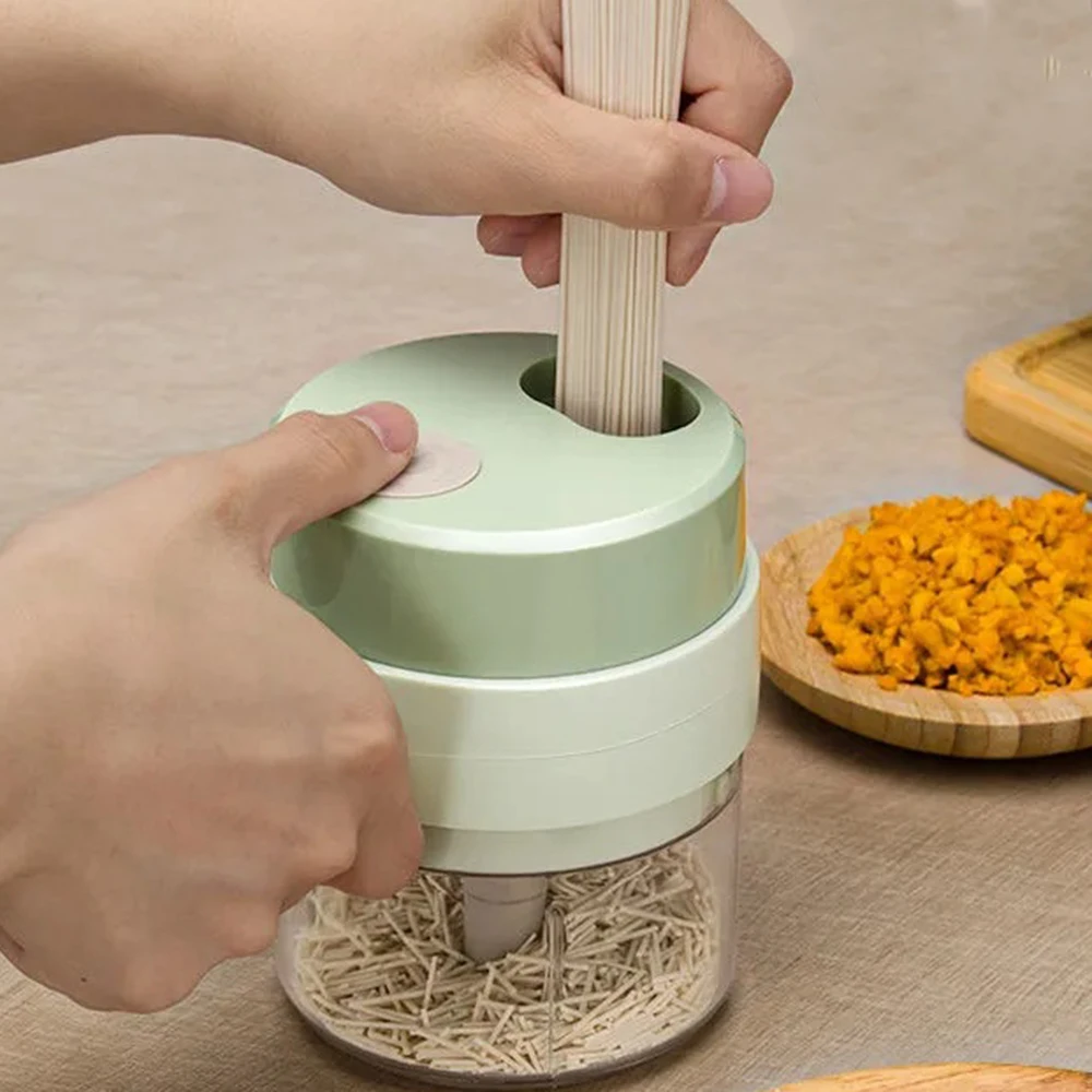 Garlic Grinder, Masher Onion Chopper - 4 In 1 Multi-function Cordless Food Processor