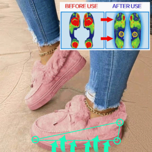 Firemid Women’s Boots Round Head Thick Sole Orthopedic Arch-support Wool Thick Warm Cotton Shoes