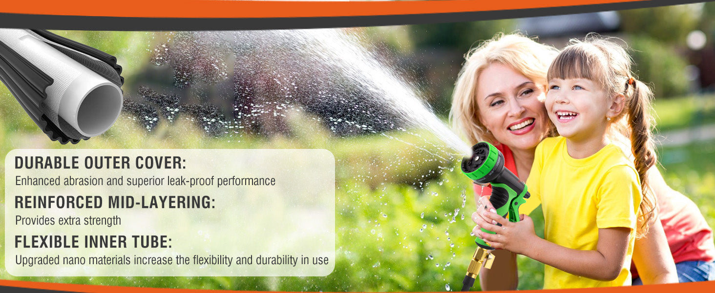 Expandable Garden Hose With 10-function Spray Nozzle - 25 Ft