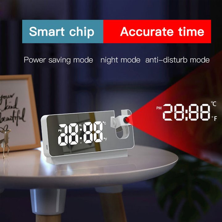 Mirror Projection Alarm Clock