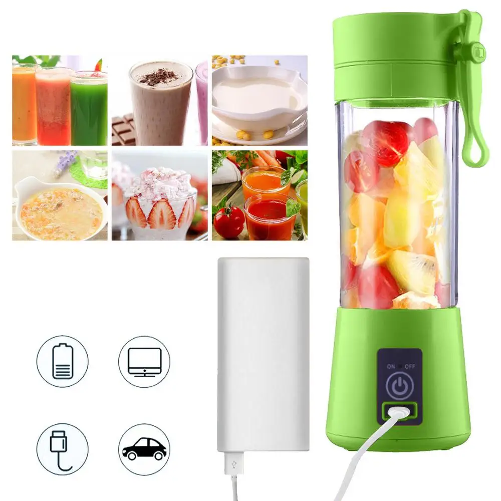 6blades Portable Juicer Small Electric Juicer Fruit Automatic Smoothie Blender Kitchen Tool Food Portable Electric Rechargeable