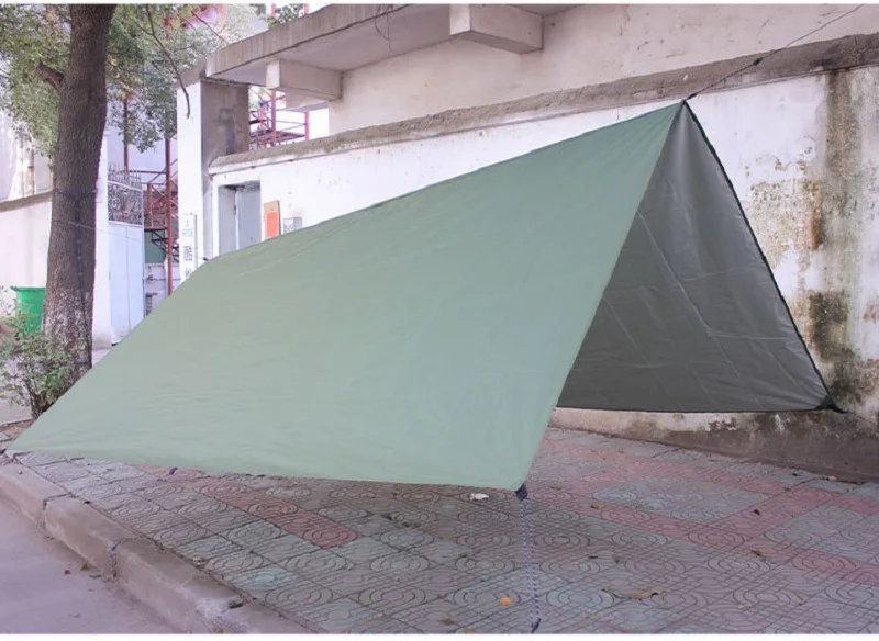 10 X 10 Ft Sail Canopy Rainproof Rain Fly Sun Shade Uv Resistant Heavy Duty Sand Sunshade